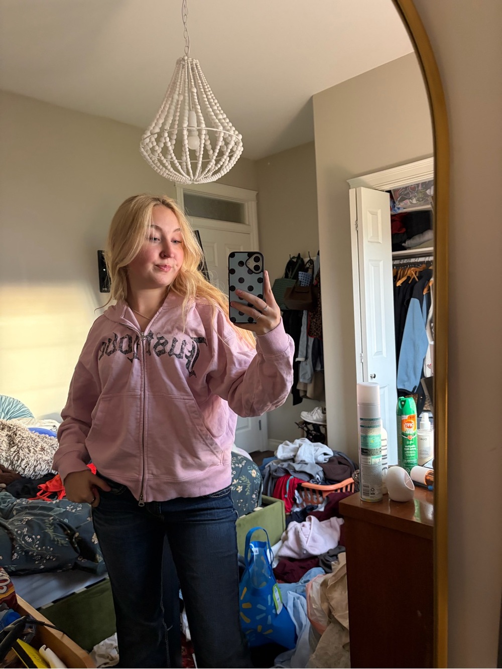 H&M Light Pink Zip-Up Hoodie Jacket